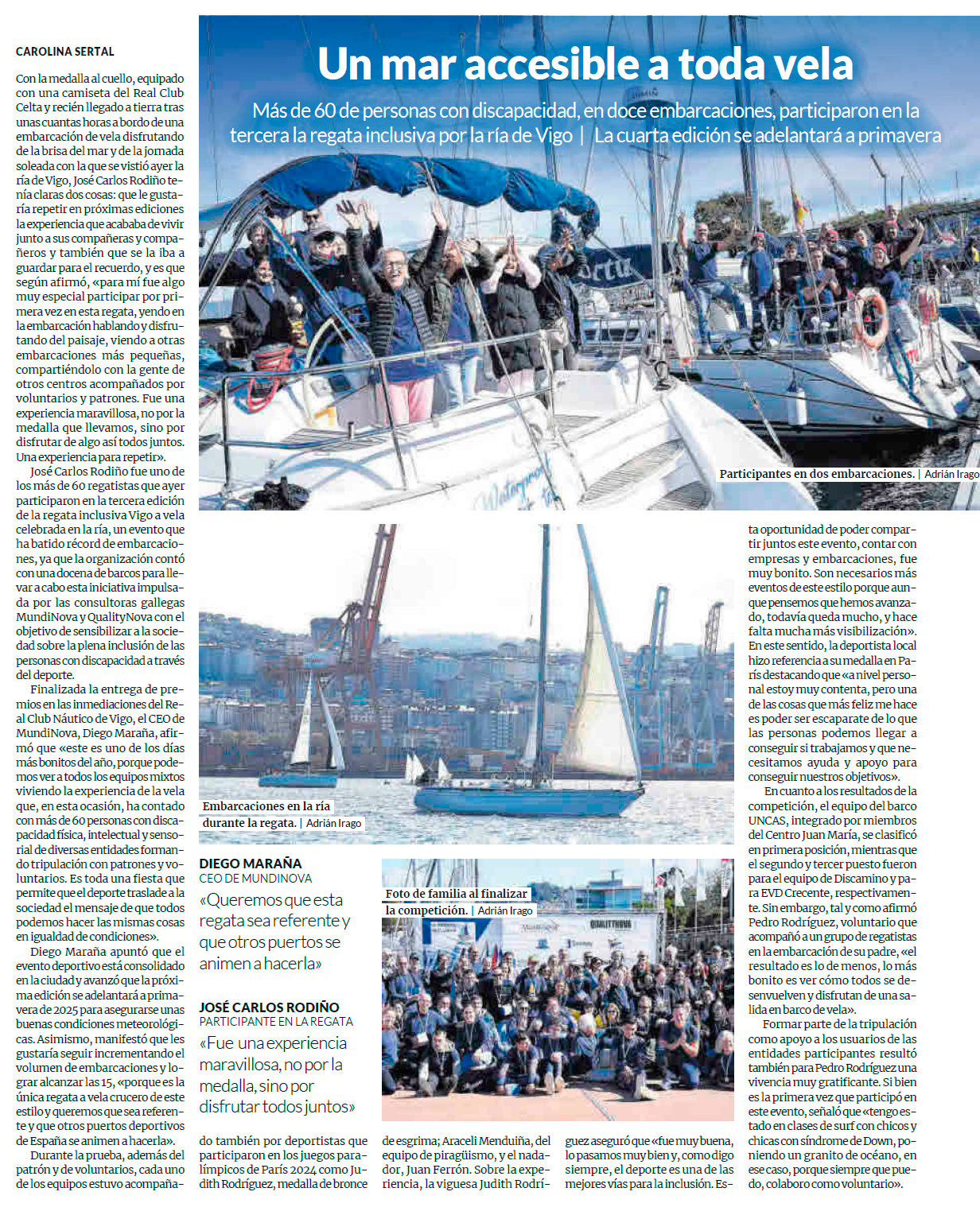 Regata Inclusiva Vigo a Vela — participantes en la ría