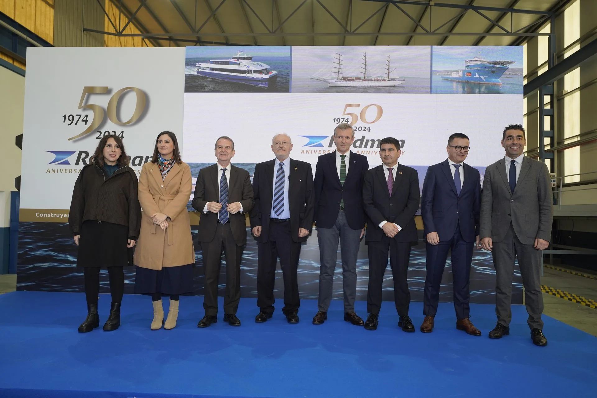 Acto con autoridades en el 50 aniversario Rodman Polyships: Moaña 2024